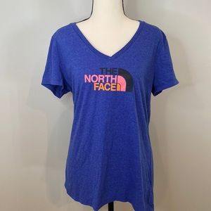 Womens North Face deep Vneck tee graphic